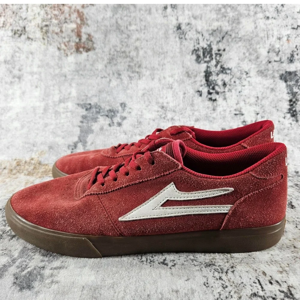 Lakai Shoes Mens 11‎ Manchester Red Suede Skate Sneakers Low Top